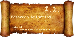 Peterman Krisztina névjegykártya